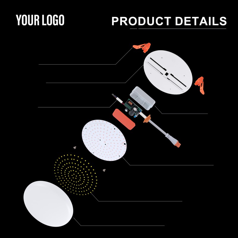 Đèn LED âm trần không khung 36W, Nhôm + PC, Sắt + PP